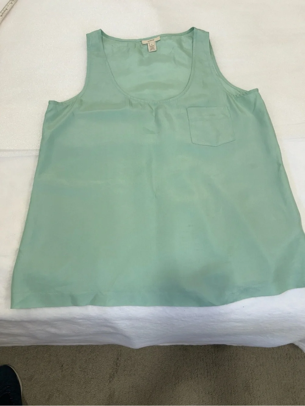 Crew 100% Silk Seafoam Green Sleeveless Tank Top Size 4